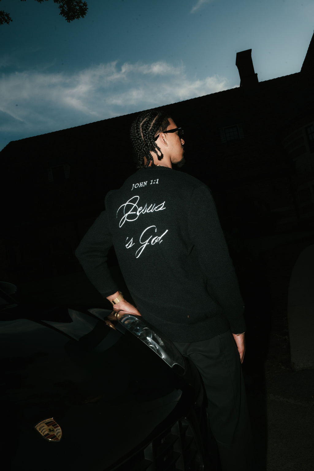 JESUS IS GOD BLACK CARDIGAN