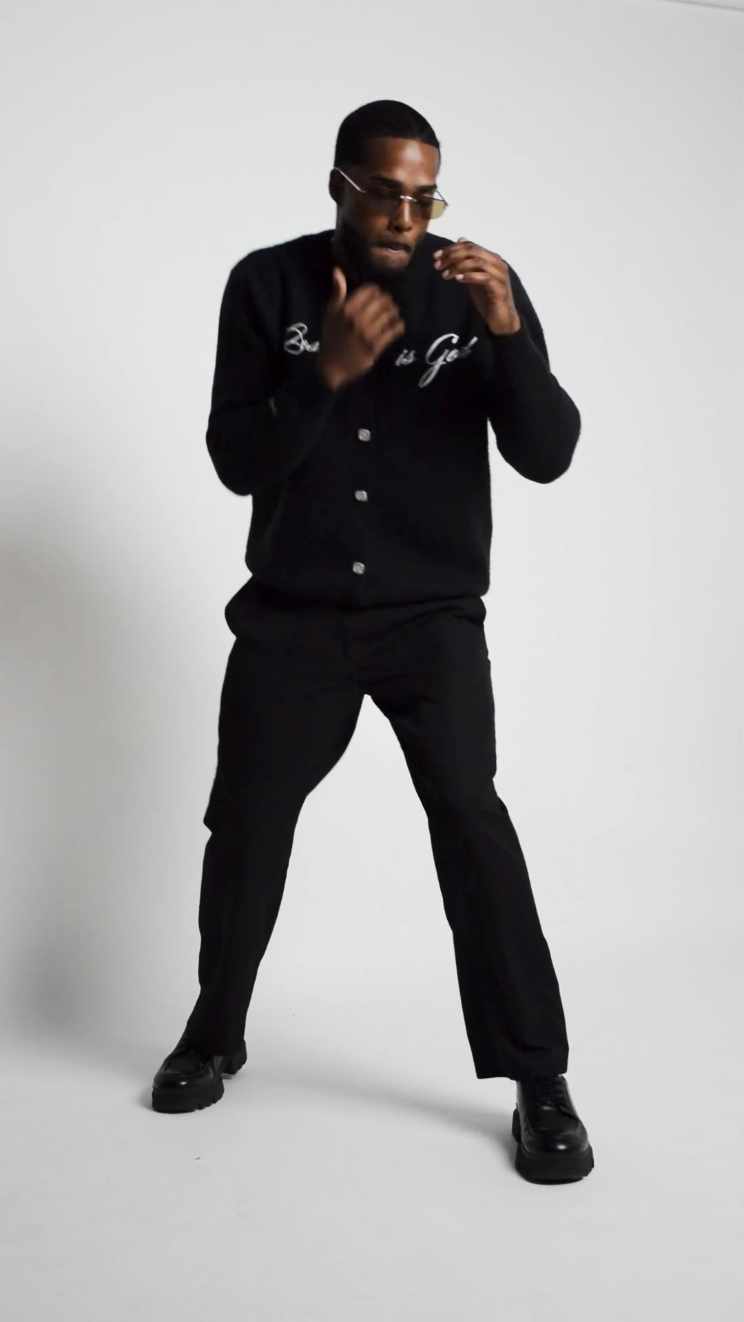 JESUS IS GOD BLACK CARDIGAN